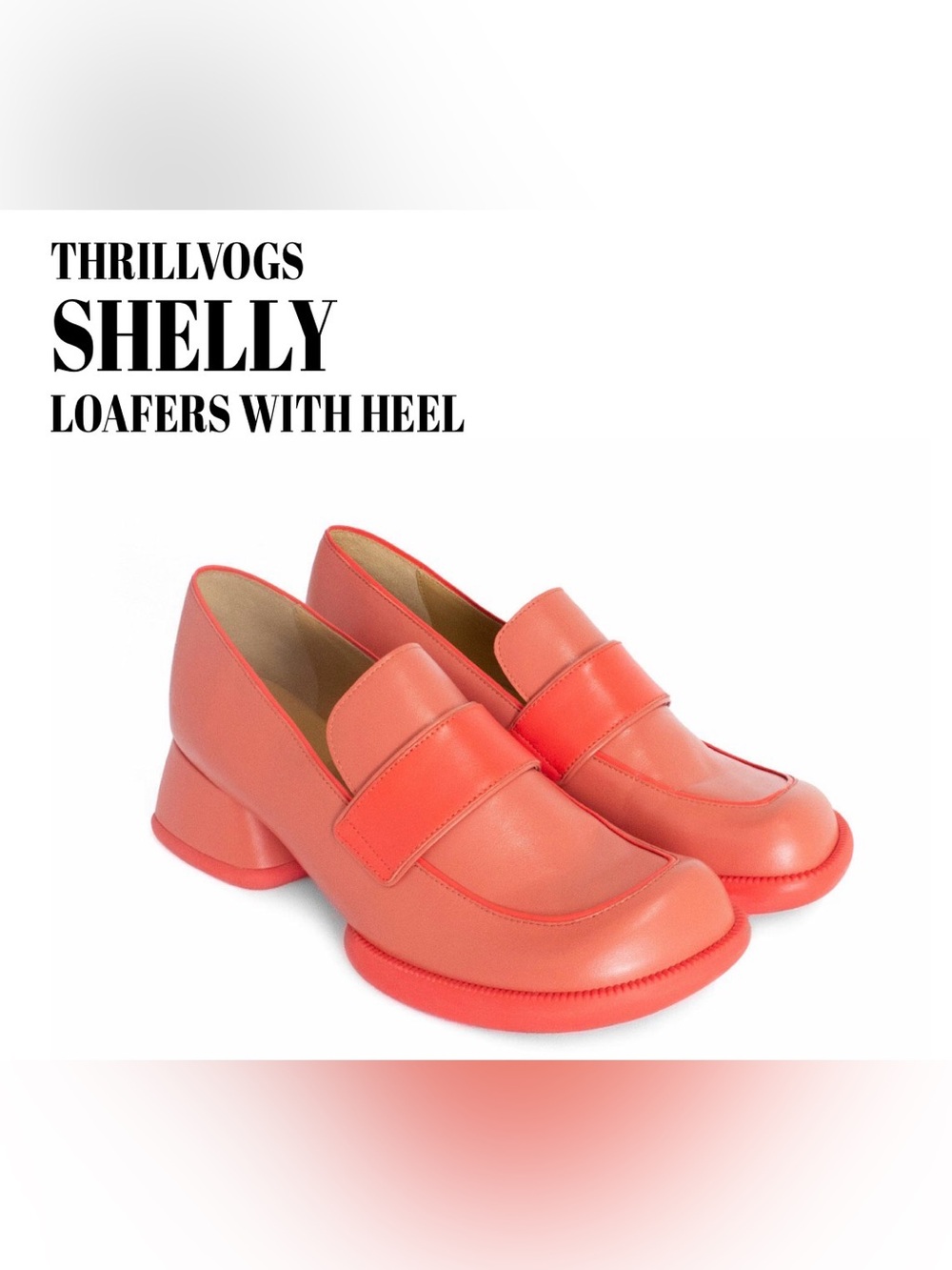 Fluevog NEAR EXCELLENT Thrillvogs Shelly orange chunky heel loafers-8 (fits 7.5)